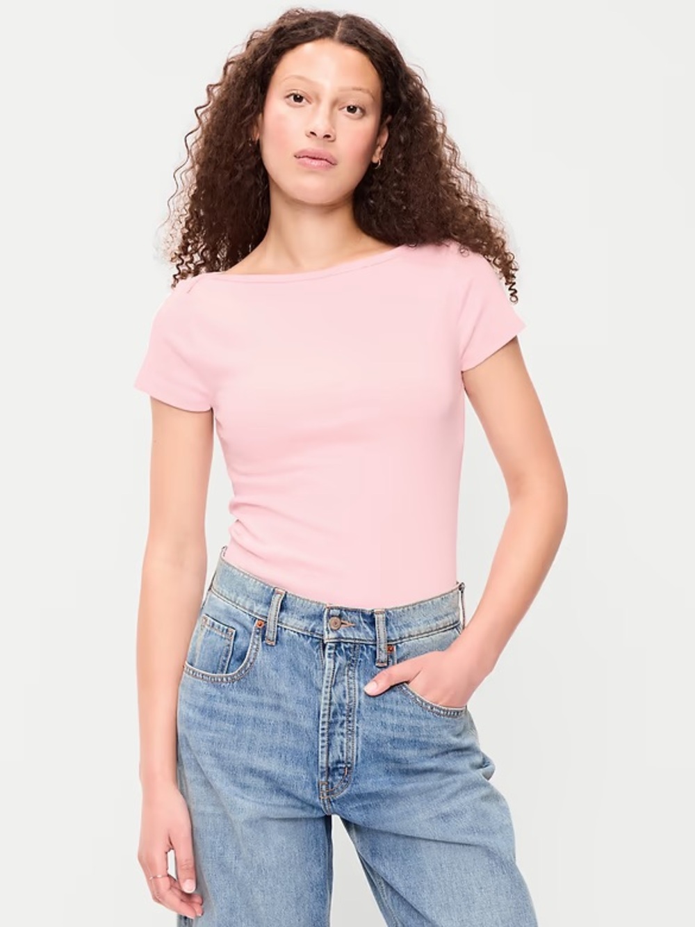 Old Navy Snug-Fit Pale Pink Short Sleeve Top – Women’s Medium